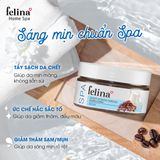  Kem tắm tẩy tế bào chết body Felina Home Spa 220g từ hạt cà phê và tinh chất sữa 