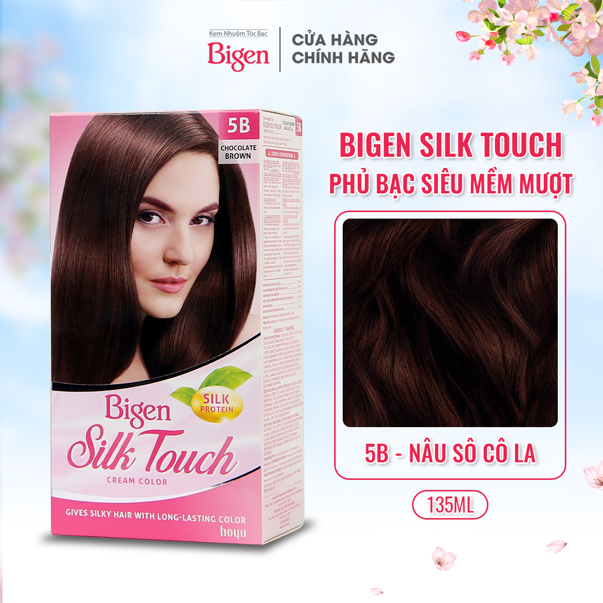  Kem Nhuộm Tóc Bigen Silk Touch - 5B Nâu Sô Cô La 