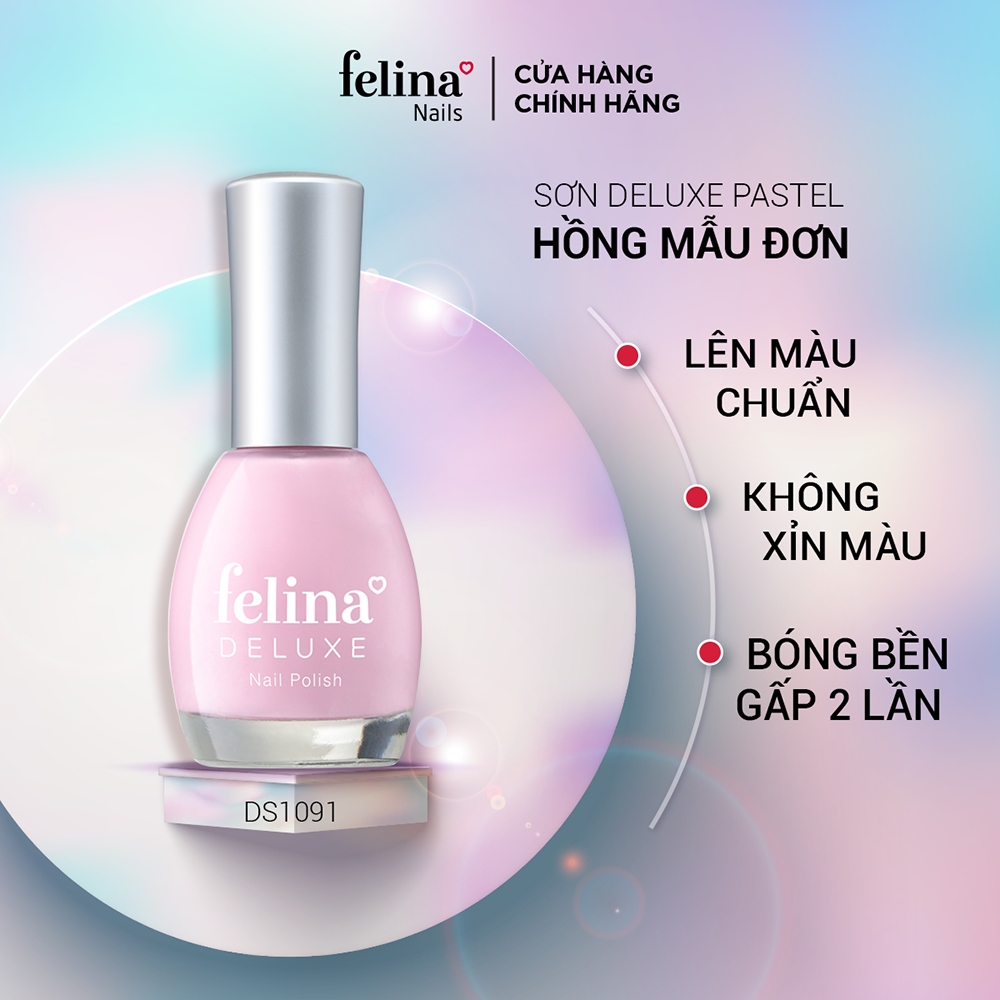  Sơn móng tay Felina Deluxe Màu Hồng Mẫu Đơn - DS1091 