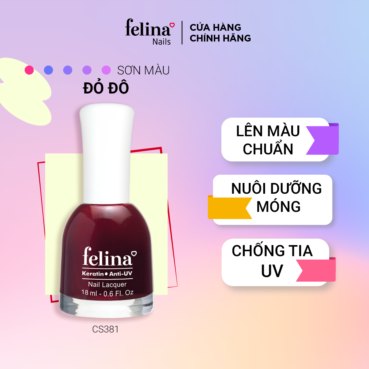  Sơn móng tay Felina Đỏ Đô - CS381 - 27 