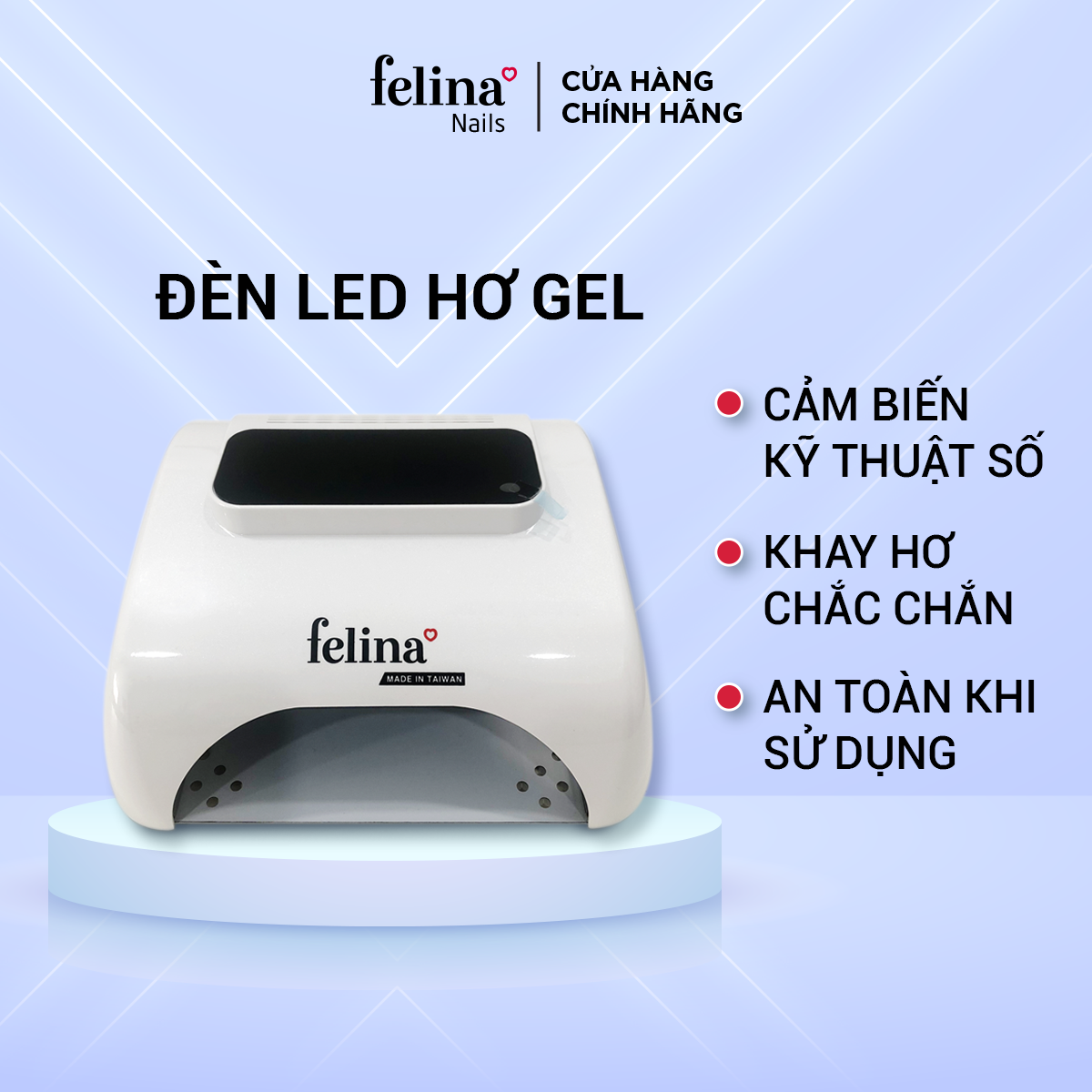  Đèn LED hơ gel 36 Watt Felina chính hãng, an toàn gọn nhẹ không ảnh hưởng đến da tay hoặc gây hại cho mắt 