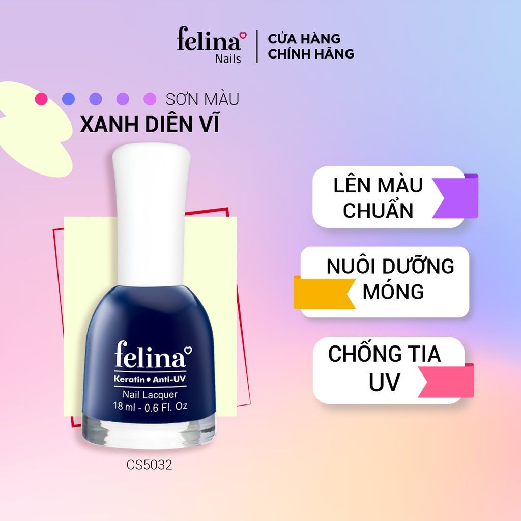  [MÀU MỚI] Sơn móng tay Felina Nail 18ml Xanh Diên Vĩ - CS5032 - 42 