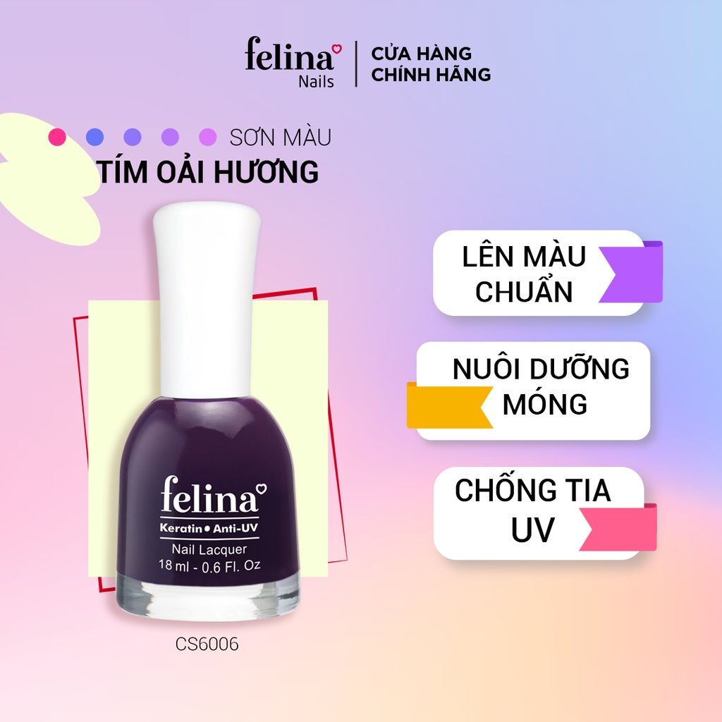  [MÀU MỚI] Sơn móng tay Felina Nail 18ml Tím Oải Hương - CS6006 - 47 