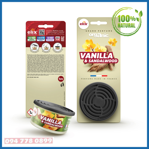 Sáp Thơm để Taplo Ô tô Elix – Hương Vanilla & Sandalwood (Ngọt ngào – Trầm ấm)