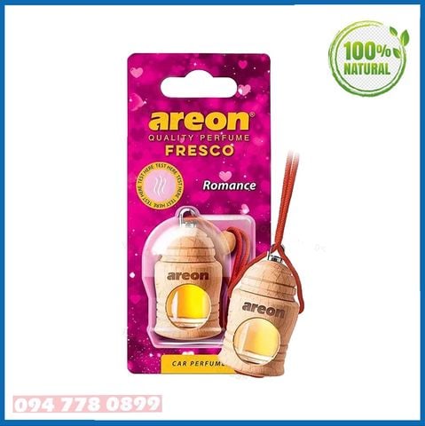 (Hương Romance) Tinh dầu treo xe hơi Areon Fresco thơm xe nhập khẩu Bulgaria (Dịu Nhẹ - Lãng Mạn)