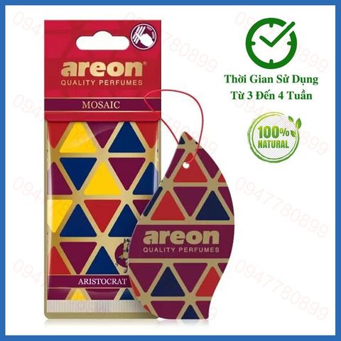 Lá thơm treo xe ô tô Areon Mosaic Aristocrat hương Quý Tộc, Trầm Ấm và Thư Thái