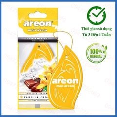 Lá thơm treo ô tô Areon Vanilla Choco Khử mùi hôi xe, thơm phòng hiệu quả (Hương Ngọt Ngào)