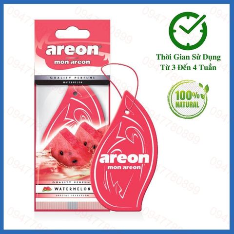 Lá thơm treo ô tô Areon Water Melon - Hương dưa hấu Dịu Nhẹ - Thanh Mát