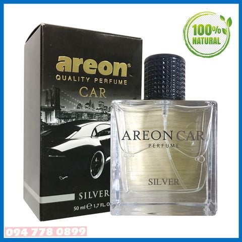 Nước hoa xe hơi cao cấp - Areon Car Perfume Silver 50ml - Sang Trọng & Ngọt Mát