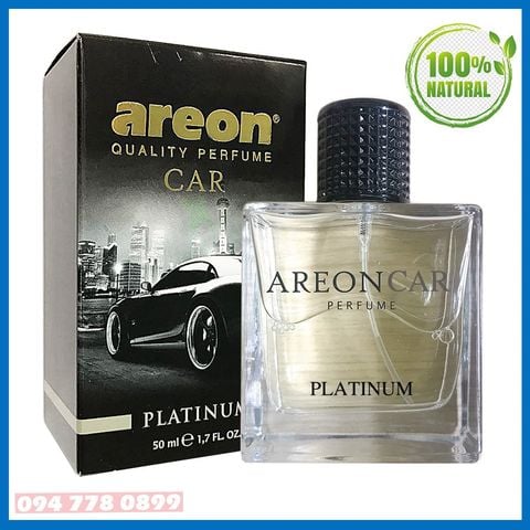 Nước hoa xe hơi cao cấp - Areon Car Perfume Platinum 50ml - Sang Trọng & The Mát