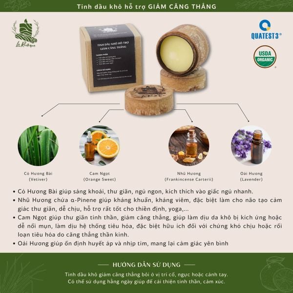 tinh dầu khô giảm căng thẳng