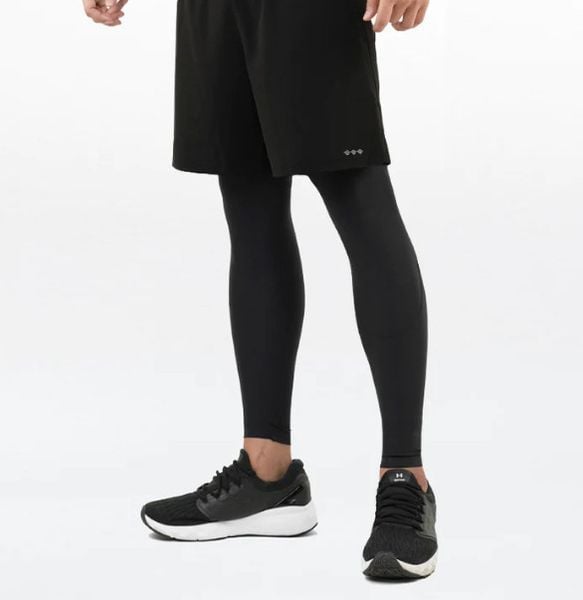 QUẦN SHORTS THỂ THAO CHO NAM MÀU ĐEN WAVEWEAR ACTIVE STRETCH SPLIT SHORTS (BLACK) - SP1(BK)