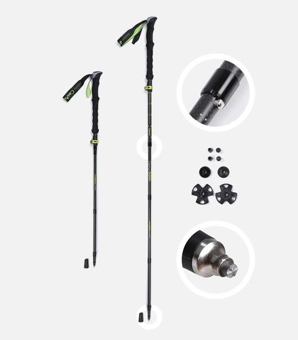GẬY CARBON GẤP GỌN THÀNH 4 KHÚC CIMALP DISTANCE CARBON 2 POLES  - NOIR - CA.I621807N