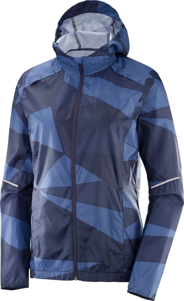 Ao khoac th thao Salomon AGILE WIND PRINT HOODIE W NIGHT SKY L40120 AISPORTS