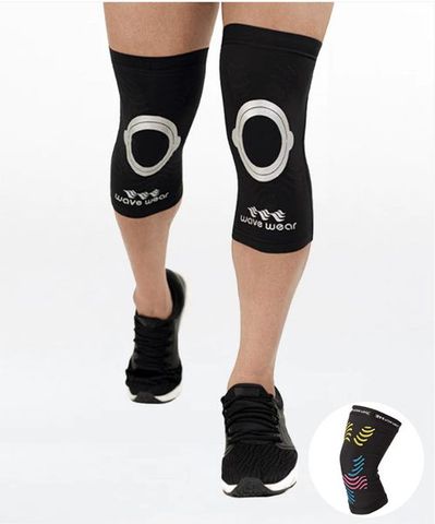 BÓ GỐI THỂ THAO 2 CÁI WAVEWEAR KNEE STABILITY TAPE COMPRESSION SLEEVE K2 (DARK GREY) - K2 2ea