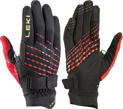 Bao tay đeo gậy LEKI ULTRA TRAIL BREEZE SHARK GLOVES BLACK|RED - 653705301