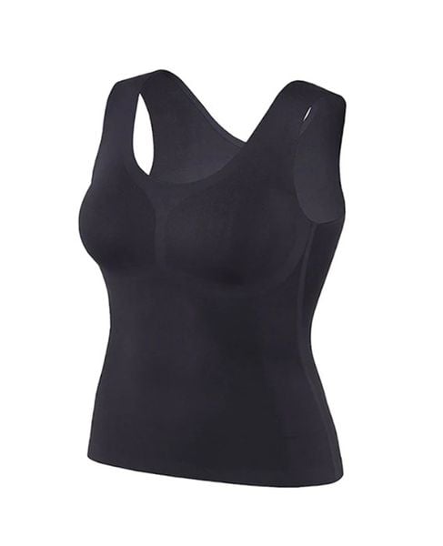 ÁO THỂ THAO HỖ TRỢ TƯ THẾ LƯNG CHO NỮ MÀU ĐEN WAVEWEAR BACK POSTURE SUPPORT TAPE PADDED SHAPEWEAR N10 (BLACK) - N10