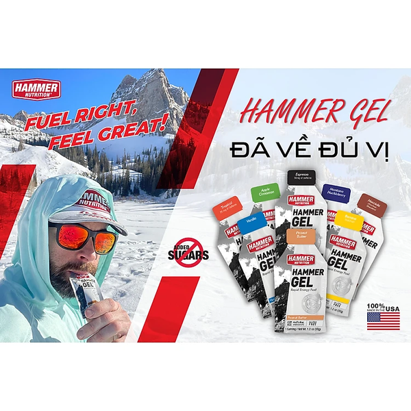 Gel uống bổ sung Năng Lượng , Dinh Dưỡng , Tiện Lợi , Lành Mạnh , Phù Hợp Người Tập Thể Thao - Hammer Nutrition Hammer Gel