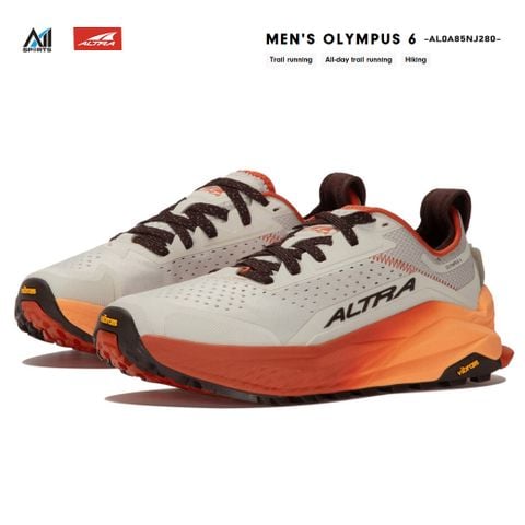 giày chạy trail Nam ALTRA OLYMPUS 6 M GRAY ORANGE - AL0A85NJ280