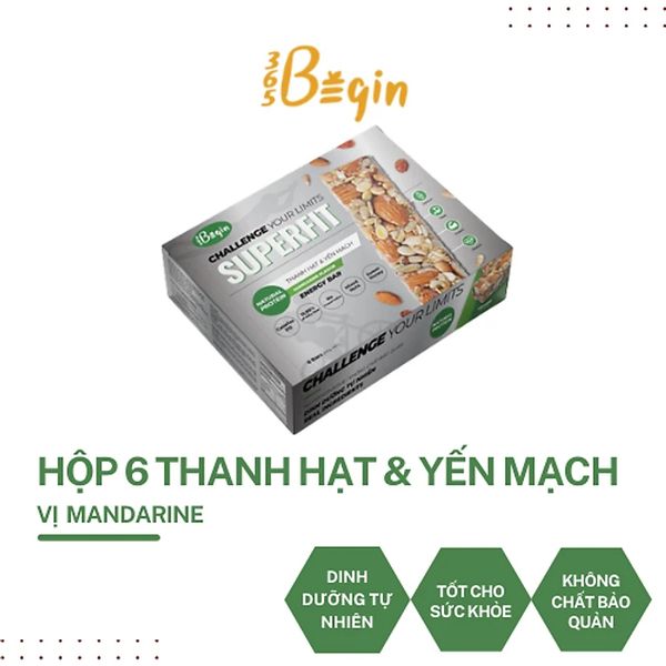 Hộp 6 Thanh Năng Lượng Yến mạch Và Các Loại Hạt 365Begin - SUPERFIT 270g