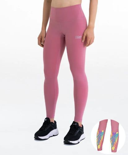 QUẦN THỂ THAO BÓ CƠ BẮP CHÂN CHO NỮ MÀU HỒNG WAVEWEAR CALF THERAPY TAPE COMPRESSION LEGGINGS Y10 (INDIE PINK) - Y10(PK)