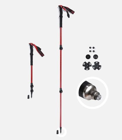 CẶP GẬY LEO NÚI DẠNG ỐNG  CIMALP TREK3S 2 ALUMINIUM POLES - ROUGE  - CA.I621484R