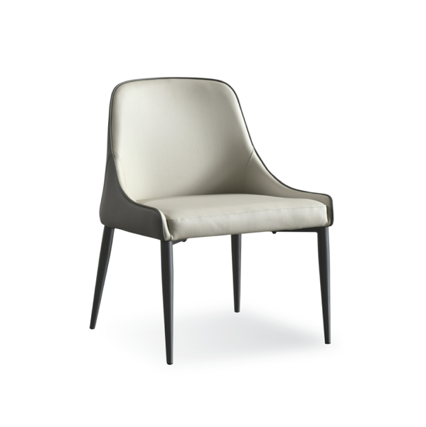  Ghế ăn,Da CN nệm xám nhạt lưng xám đậm, chân metal, 55*54*82cm 