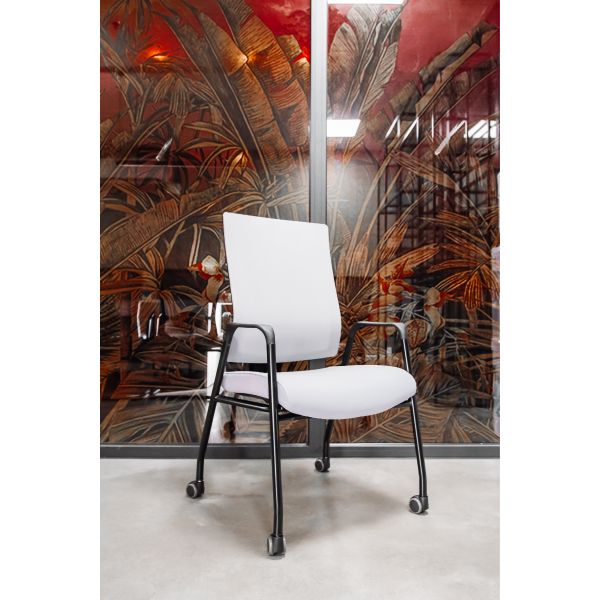  Ghế họp G1, khung đen - chân quỳ, lưng màu WTM200GY xám, ngồi màu WT872 xám 