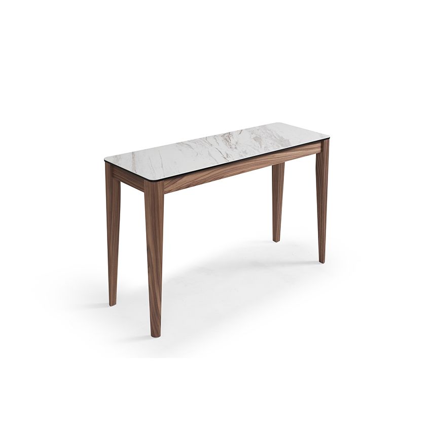  Bàn Console Mặt Ceramic Ý, Gổ Màu Walnut 