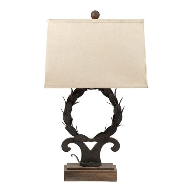  ĐÈN BÀN VÒNG LÁ TRÒN GỖ 