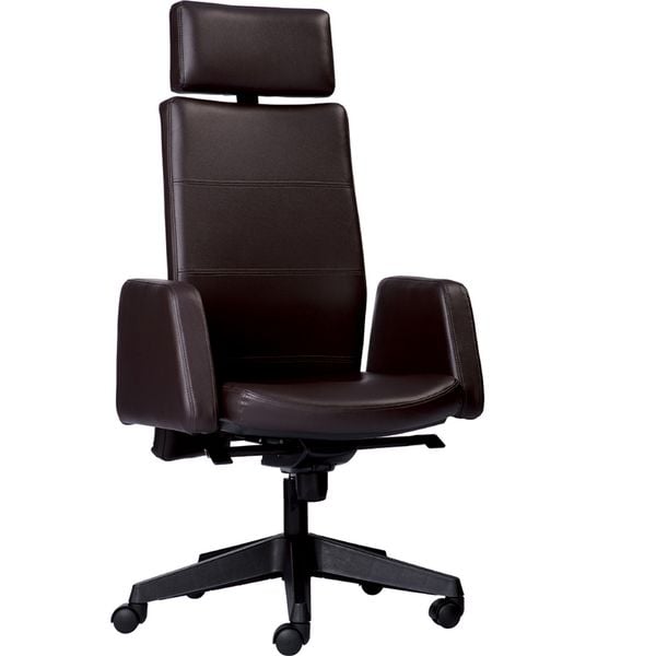  GHẾ VP LƯNG CAO, 50% DA, MÀU XÁM  (BOVINE BV8104) 