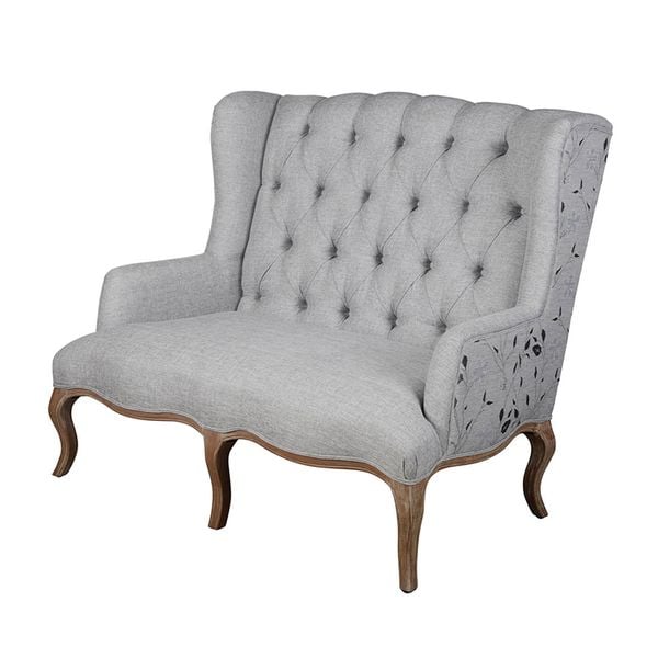  GHẾ THƯ GIÃN,2 CHỖ,  XÁM, CHÂN GỖ NÂU 