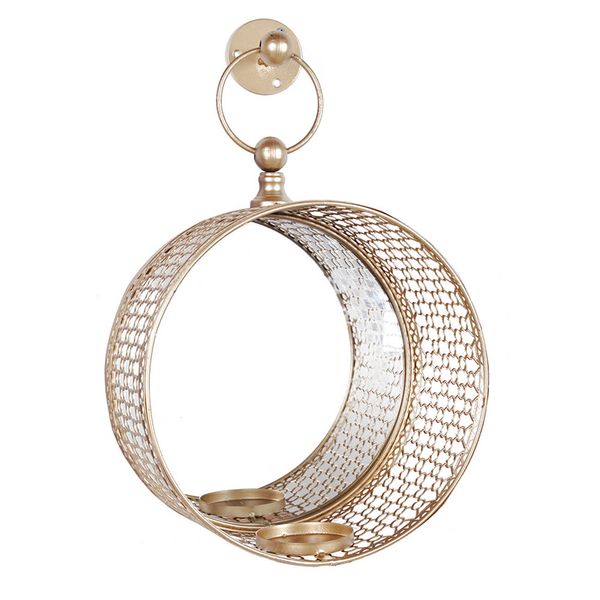  Trang trí nến vòng lưới vàng 