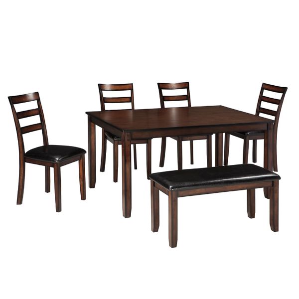  Bộ bàn ăn 1 băng + 4 ghế, Gỗ 914.4mm W x 1524mm D x 765.3mm H, Brown, Cont 