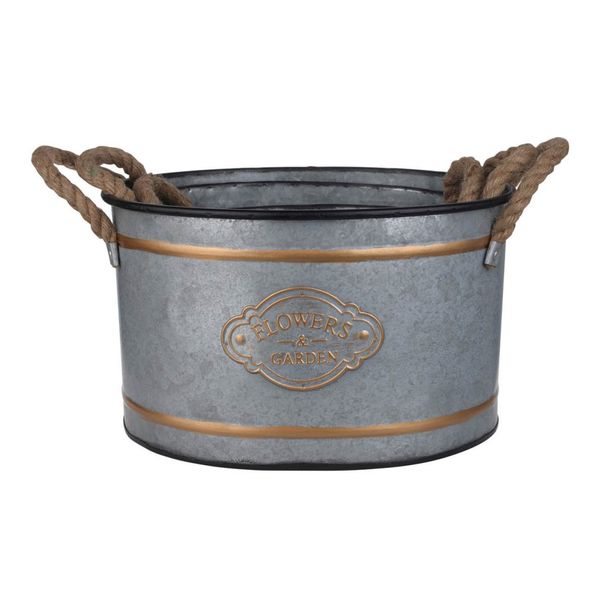  Đồ trang trí (Chậu có quai dây thừng) Sắt, 3 cái/Bộ 