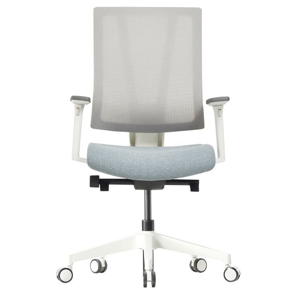  GHẾ VP G1, KHUNG TRẮNG, LƯNG MÀU WTM200GY XÁM, NGỒI MÀU IJF370DU XANH ĐẬM 