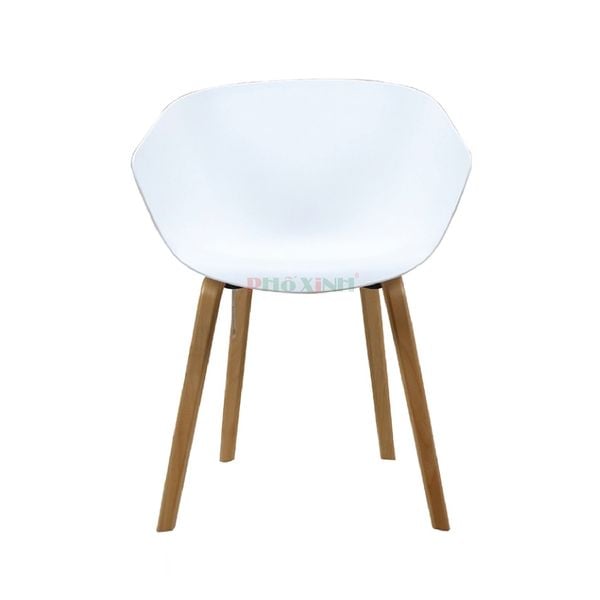  GHẾ ĂN CHÂN GỖ NHỰA TRẮNG 