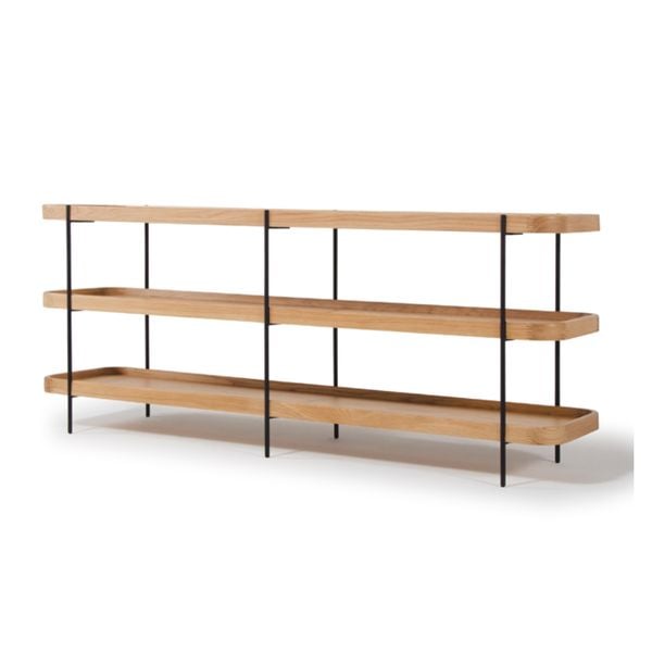  Bàn Console Đôi Humla, 153*36*63Cm, Mặt Mdf Và Gỗ Sồi, Chân Kim Loại 