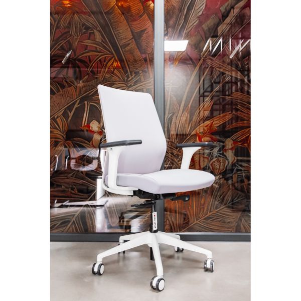  Ghế VP SOUL, khung trắng, lưng màu WTM200GY xám, ngồi màu WT872 xám 