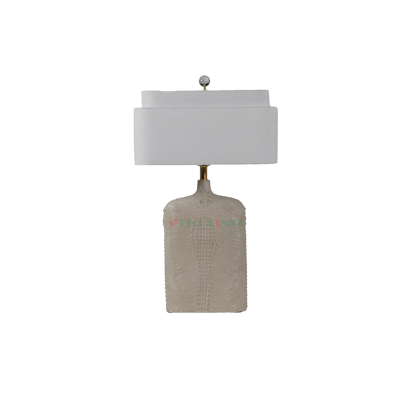  ĐÈN BÀN CHÂN HÌNH DA CÁ SẤU KEM 