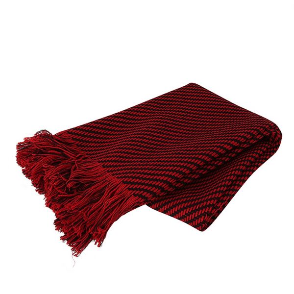  Khăn trải, len&cotton, màu đỏ 