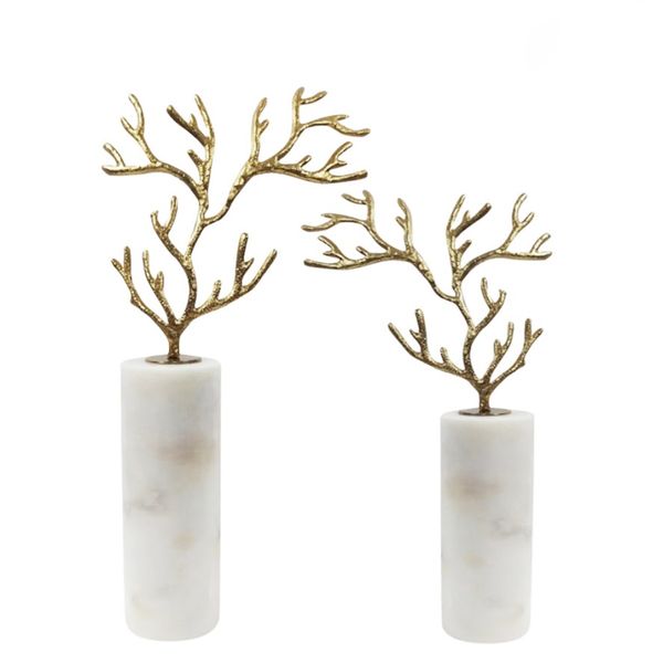  Đồ trang trí san hô, nhôm + thủy tinh 