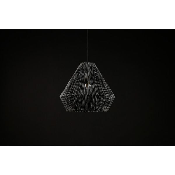  Đèn treo, chụp sợi thừng đan 1 tầng, màu đen, D40*35 