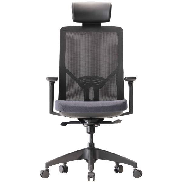  GHẾ VP VITA, KHUNG ĐEN, TỰA ĐẦU MÀU ILA210BK ĐEN, LƯNG MÀU WTM200BK ĐEN, NGỒI MÀU IJF370DU XANH ĐẬM 