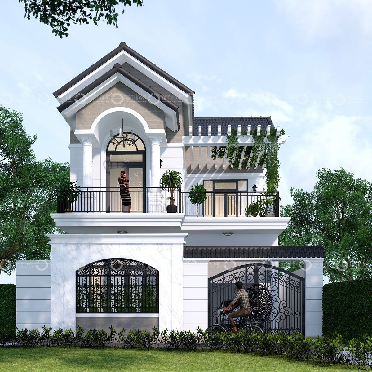 Mẫu biệt thự mái Nhật 7m mặt tiền phong cách hiện đại ở Chúc Sơn