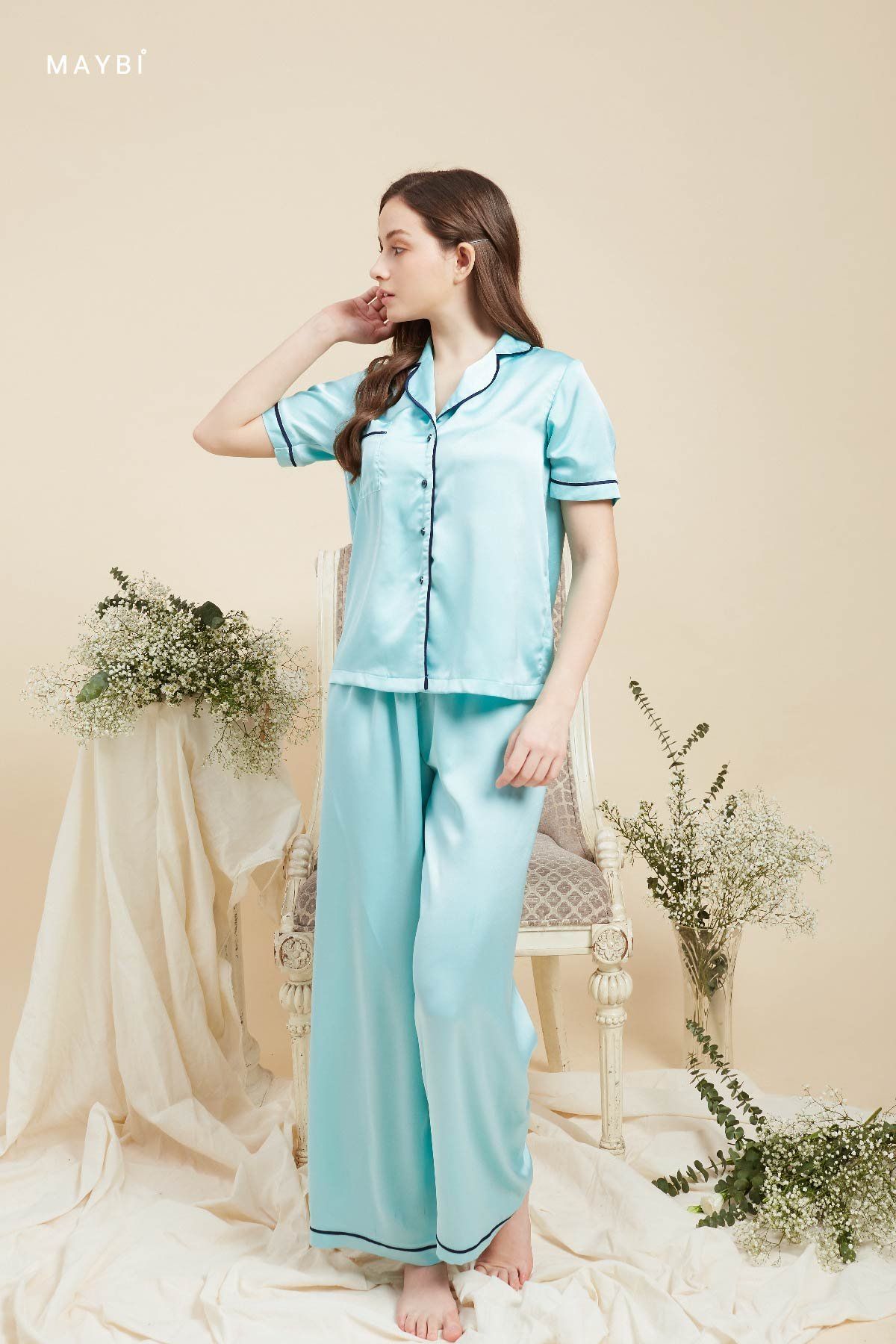 Bộ Pyjamas xanh dài Mintly Pyjamas