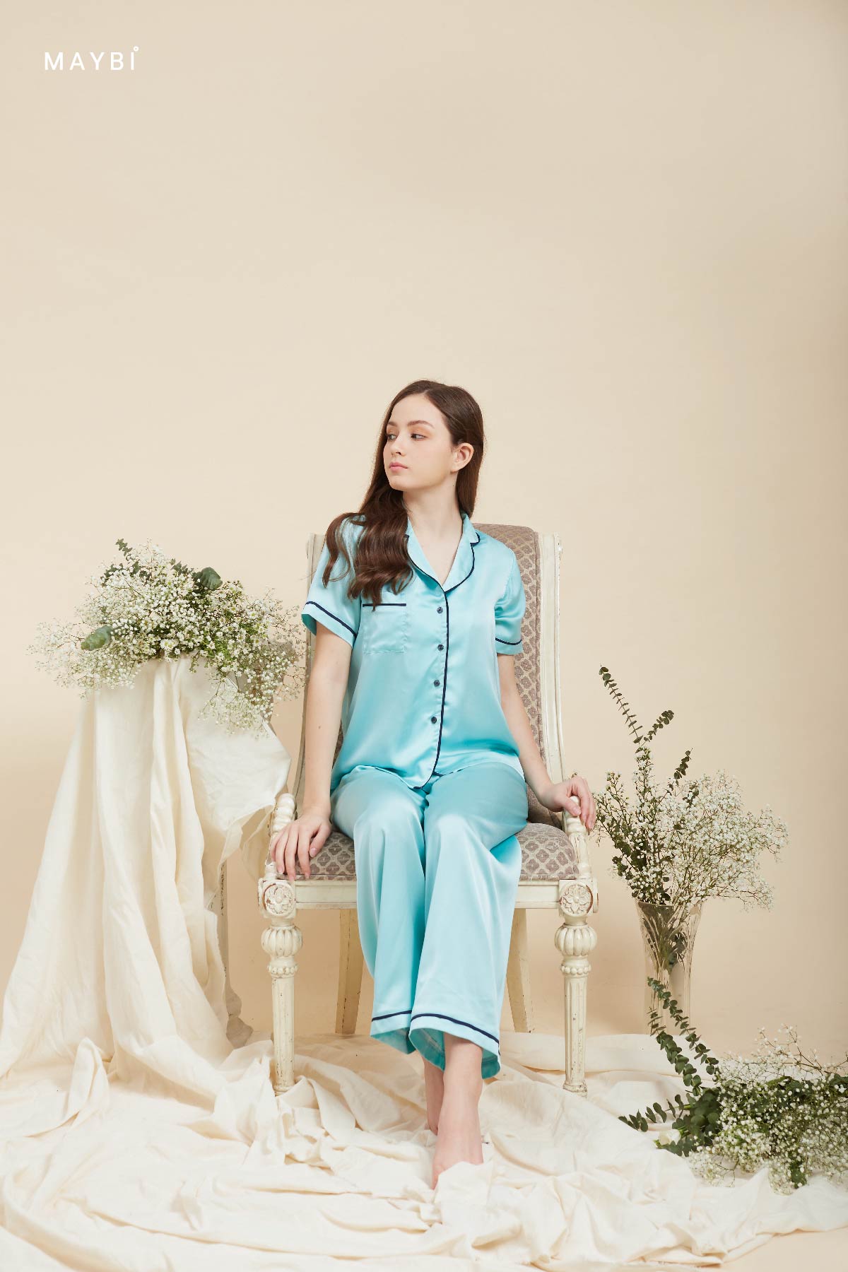 Bộ Pyjamas xanh dài Mintly Pyjamas