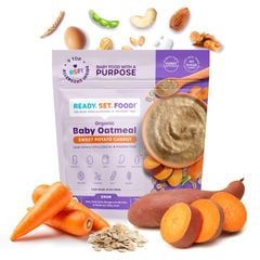 BỘT ĂM DẶM READY,SET,FOOD YẾN MẠCH HỮU CƠ VỊ CÀ RỐT 6M+, MỸ (226.8G)