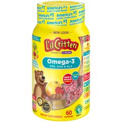 Kẹo Dẻo Gummy L'il Critters Omega3 DHA 60V, Mỹ