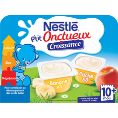 Sữa Chua Nestle vị Đào, Chuối (6x60gr) 10Tháng, Pháp